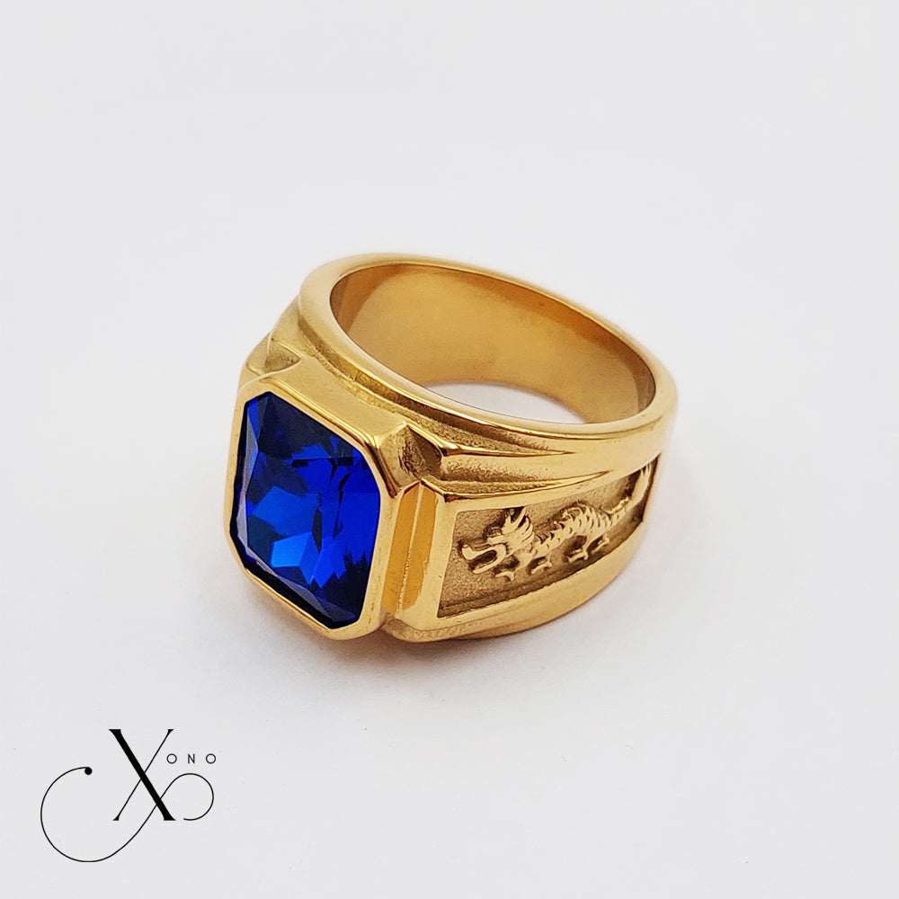 Royal Blue Zircon Gold Ring