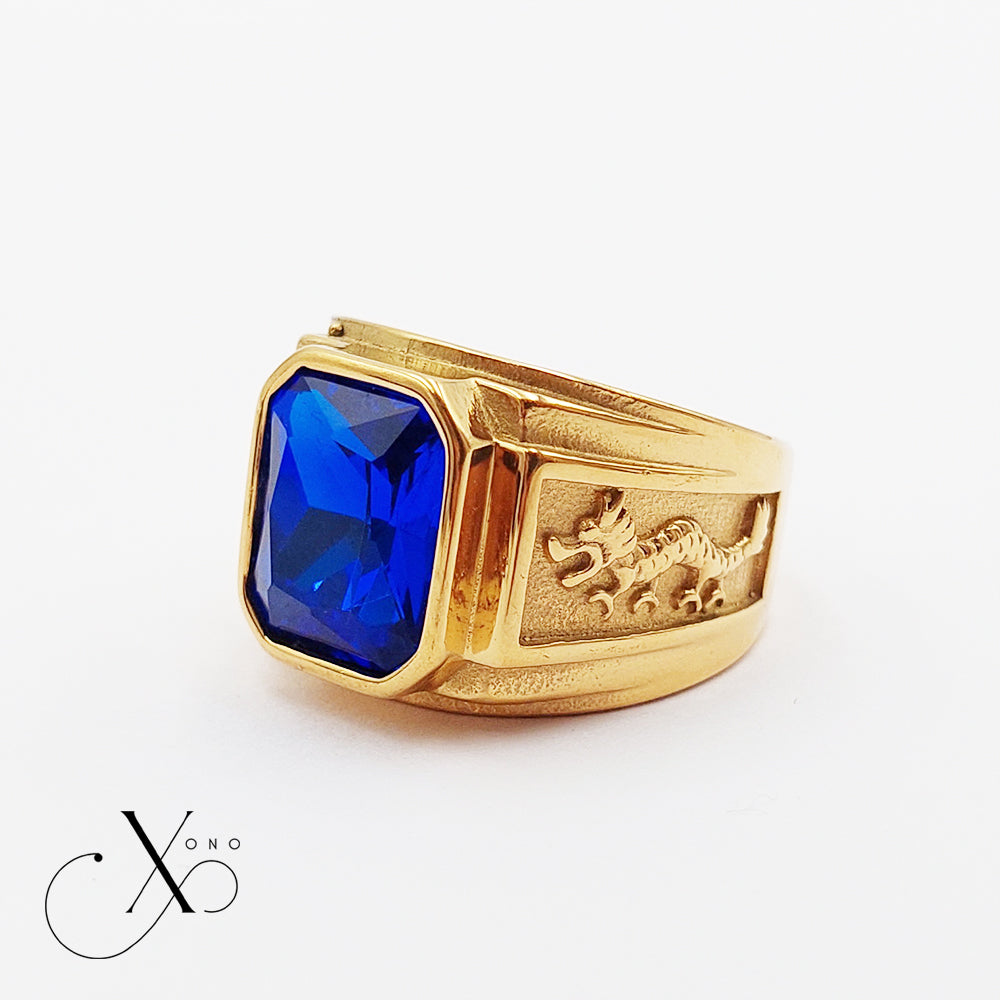 Royal Blue Zircon Gold Ring