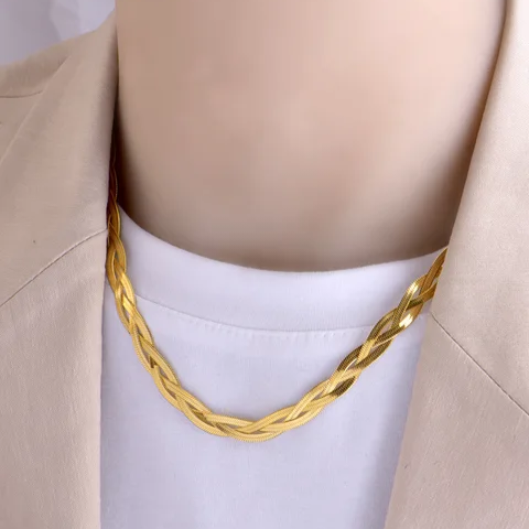 Gold Braid Necklace