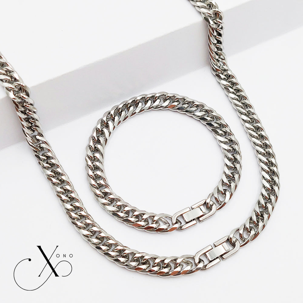 Japan Cut Necklace & Bracelet Set with Clip Lock