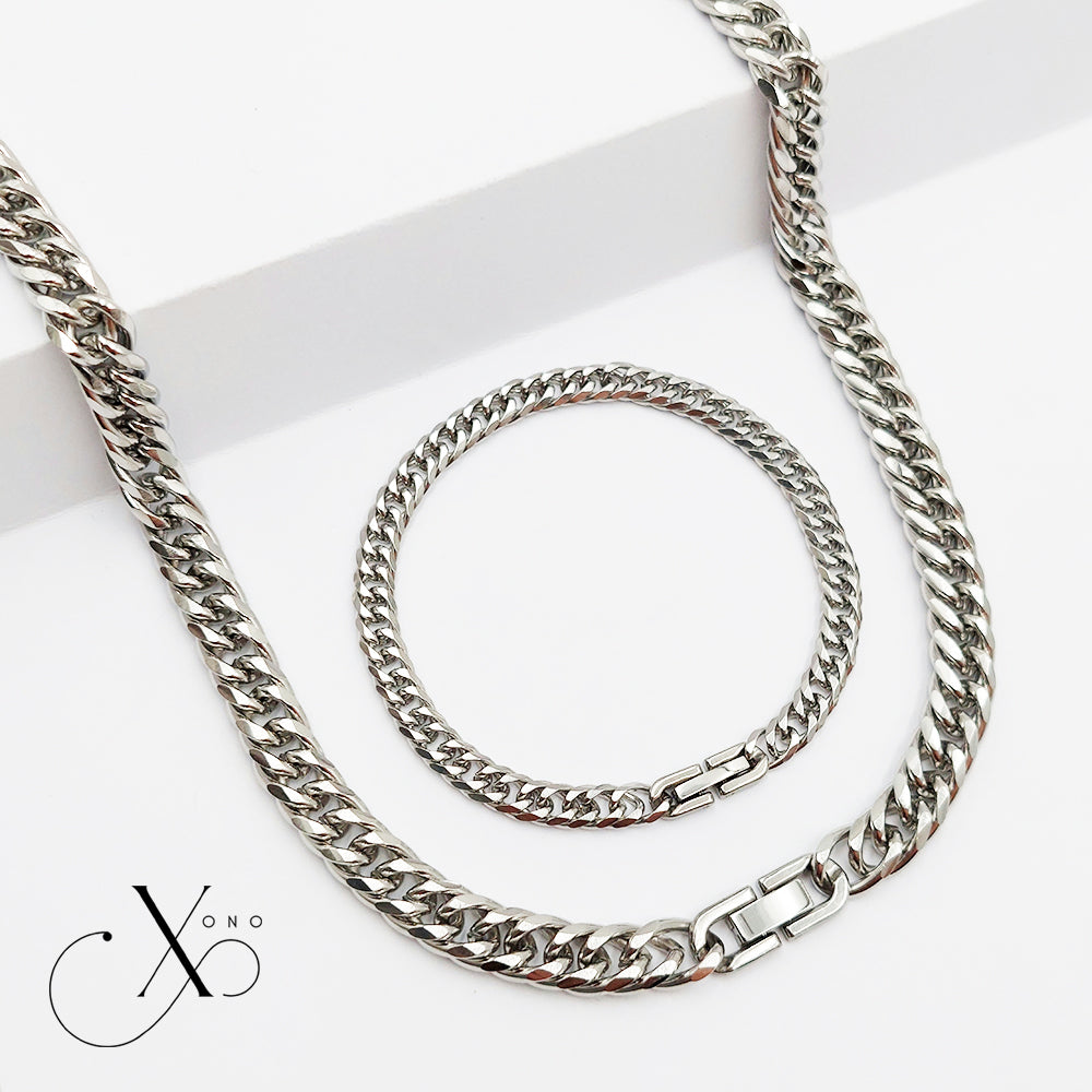 Japan Cut Necklace & Bracelet Set with Clip Lock
