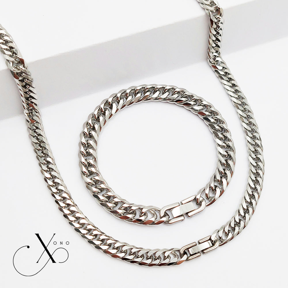 Japan Cut Necklace & Bracelet Set with Clip Lock