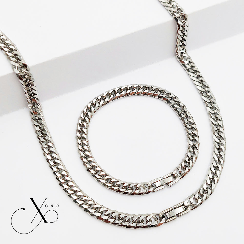 Japan Cut Necklace & Bracelet Set with Clip Lock