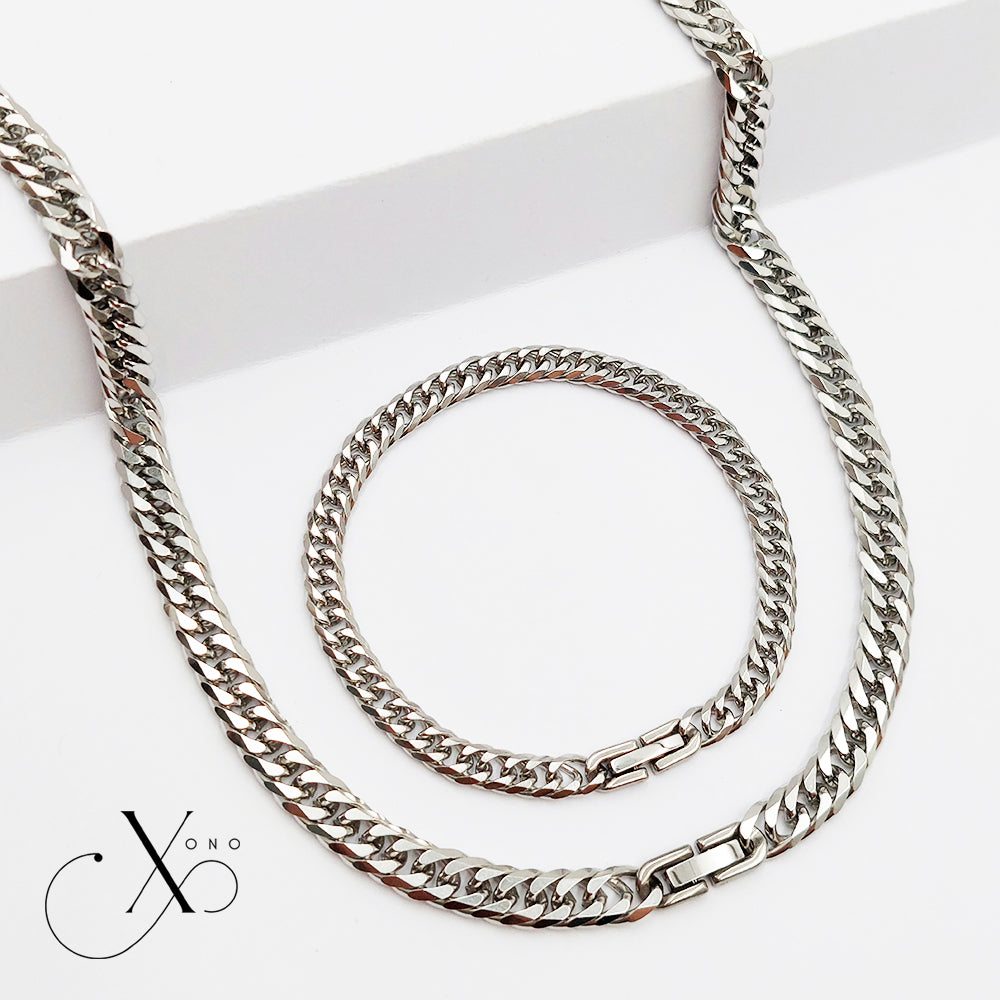 Japan Cut Necklace & Bracelet Set with Clip Lock