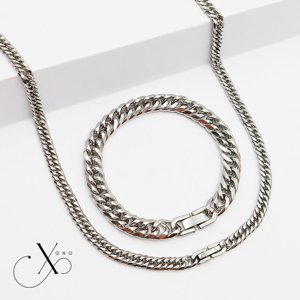 Japan Cut Necklace & Bracelet Set with Clip Lock