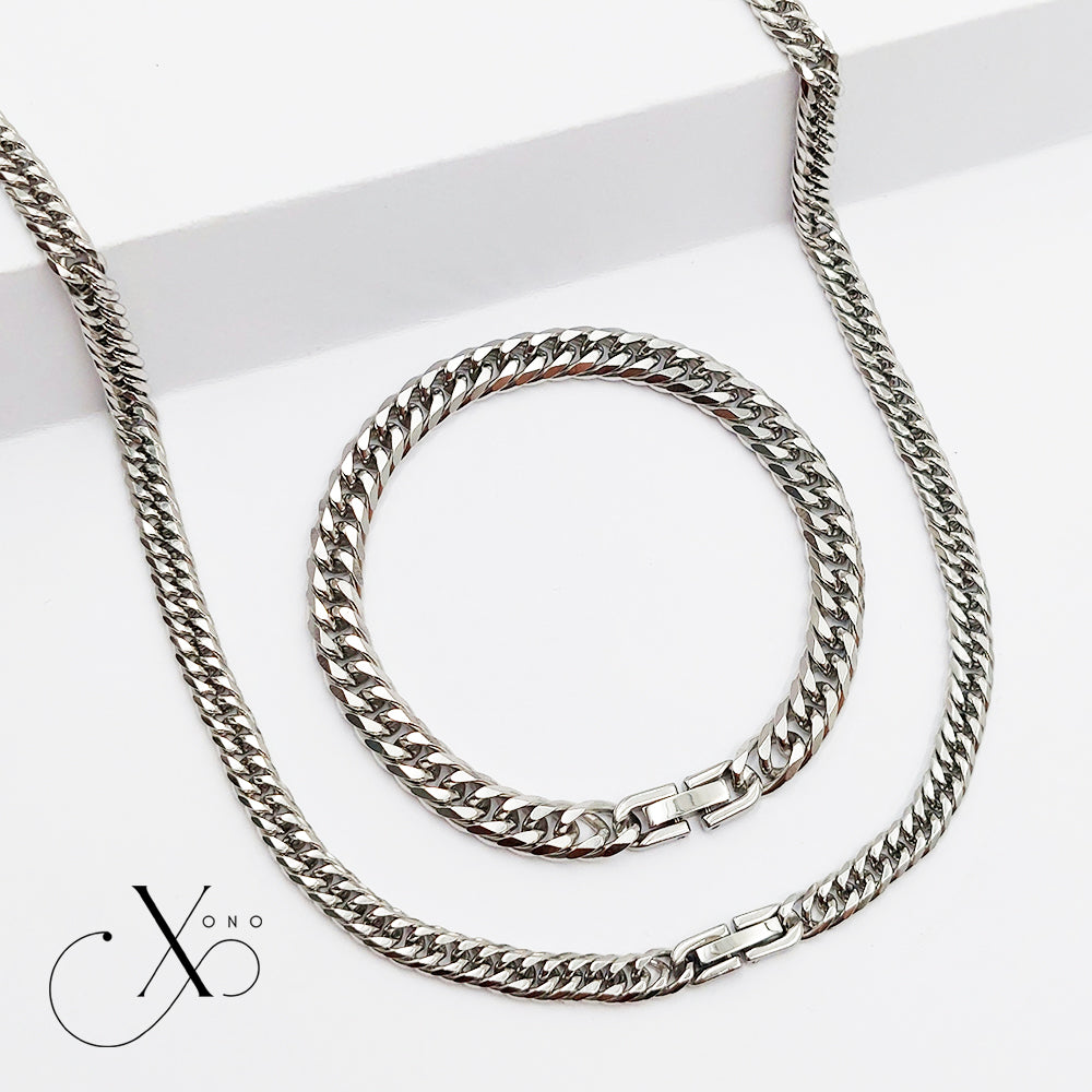 Japan Cut Necklace & Bracelet Set with Clip Lock