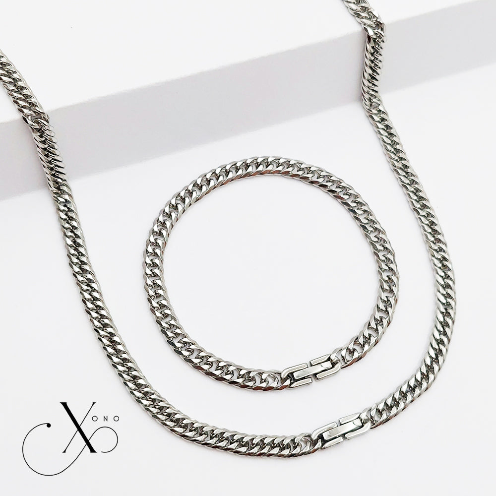 Japan Cut Necklace & Bracelet Set with Clip Lock