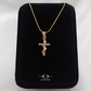 Gold Entwined Iced Cross Necklace