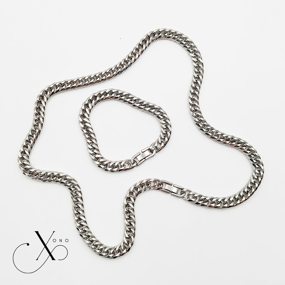 Japan Cut Necklace & Bracelet Set with Clip Lock