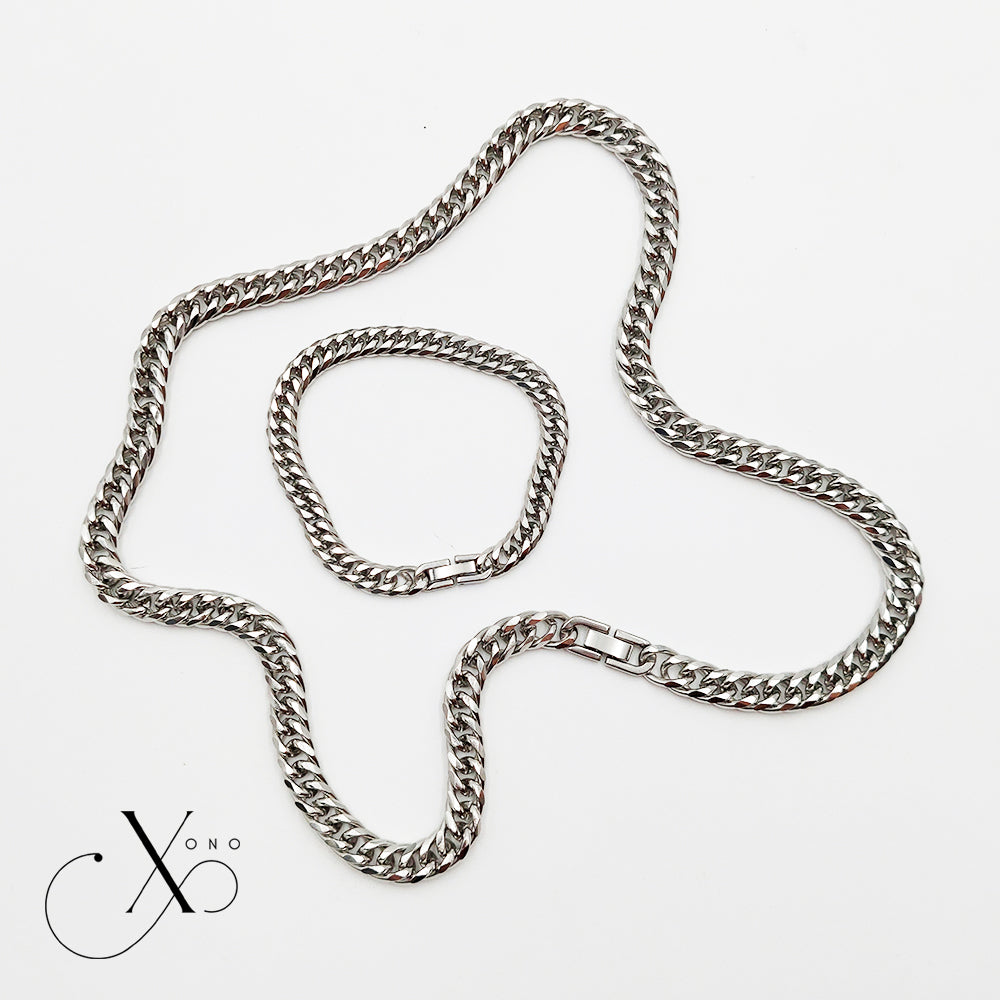 Japan Cut Necklace & Bracelet Set with Clip Lock