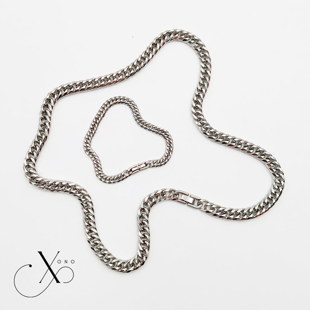 Japan Cut Necklace & Bracelet Set with Clip Lock