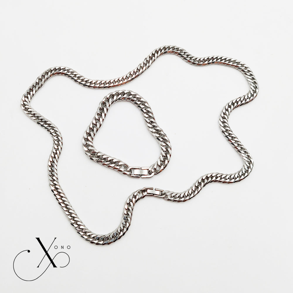 Japan Cut Necklace & Bracelet Set with Clip Lock