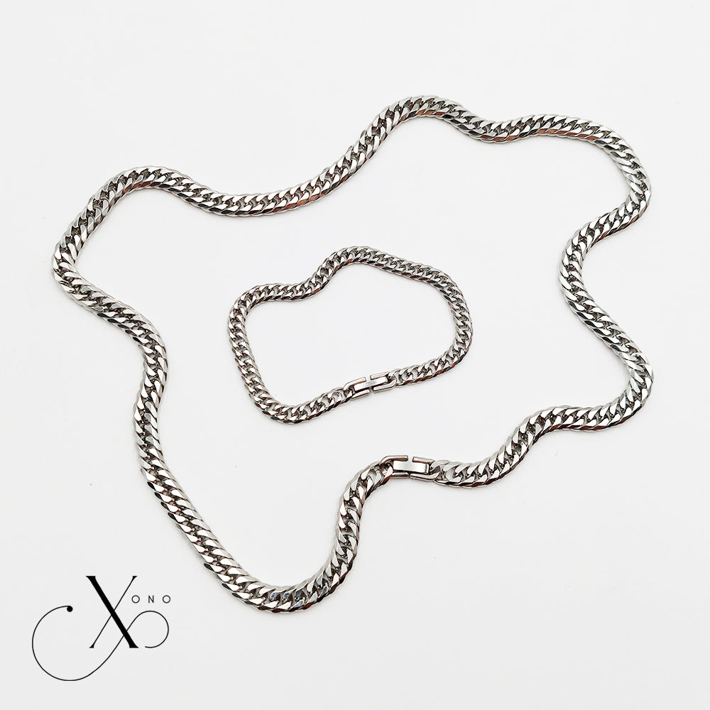 Japan Cut Necklace & Bracelet Set with Clip Lock