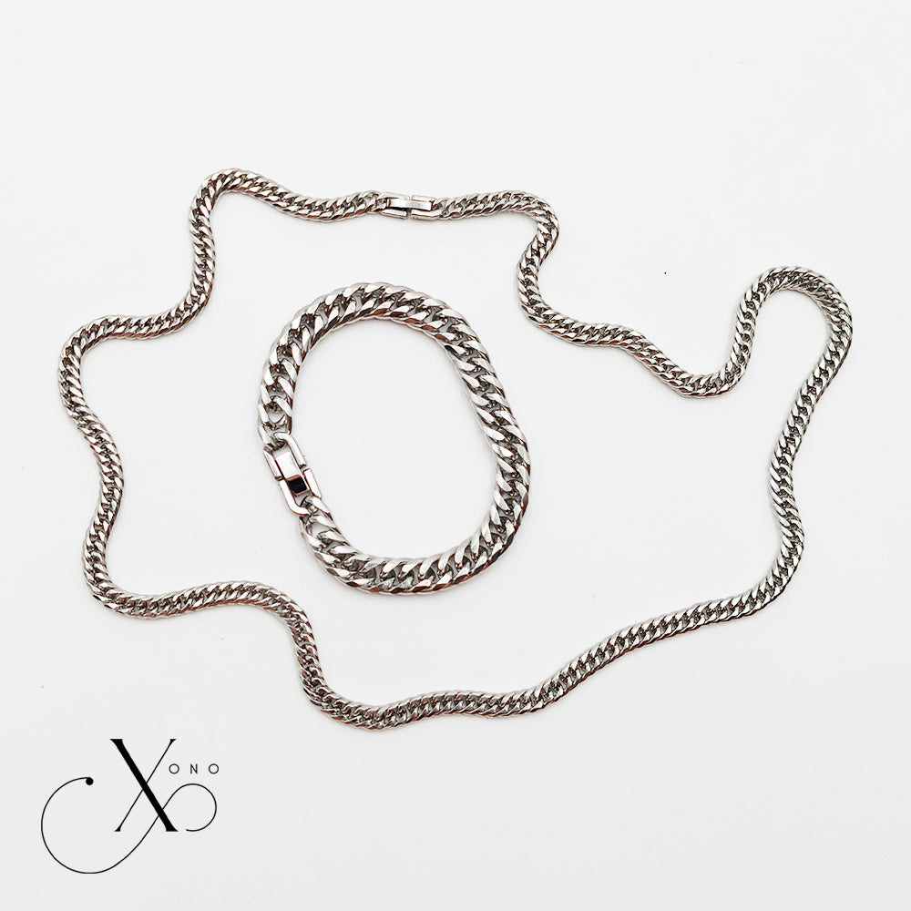 Japan Cut Necklace & Bracelet Set with Clip Lock