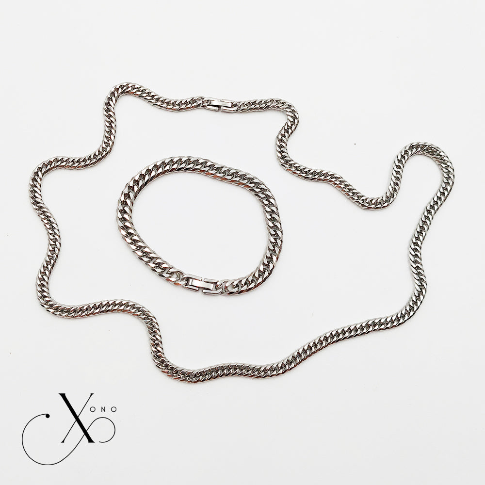 Japan Cut Necklace & Bracelet Set with Clip Lock
