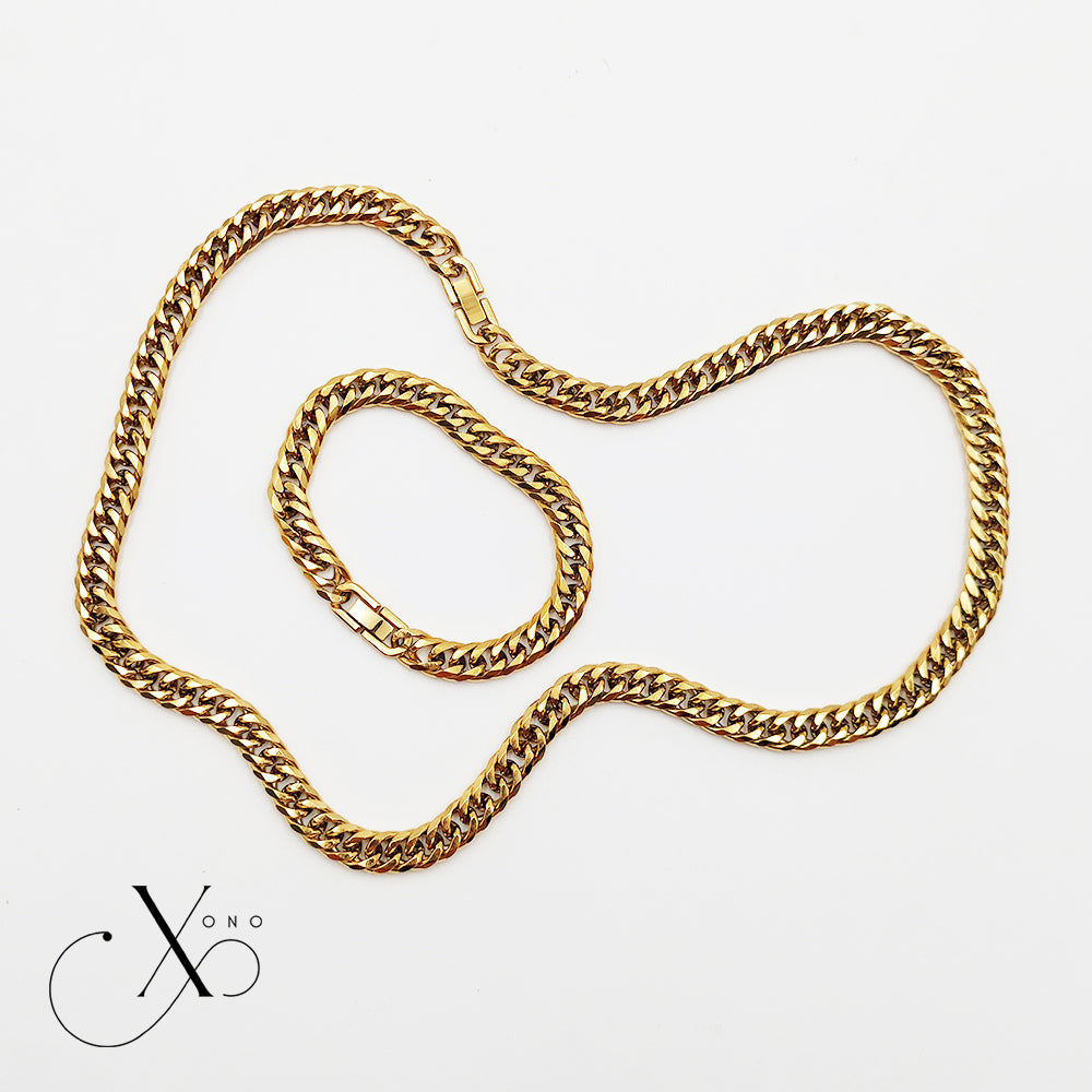 Japan Cut Necklace & Bracelet Set with Clip Lock
