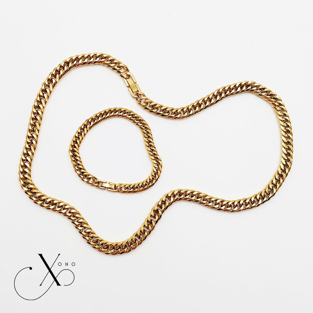 Japan Cut Necklace & Bracelet Set with Clip Lock