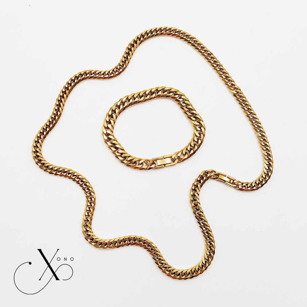 Japan Cut Necklace & Bracelet Set with Clip Lock