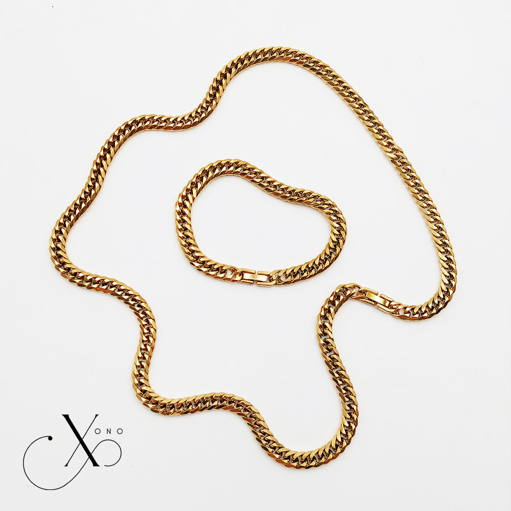 Japan Cut Necklace & Bracelet Set with Clip Lock