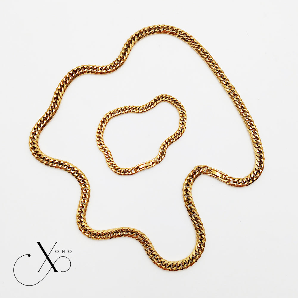 Japan Cut Necklace & Bracelet Set with Clip Lock