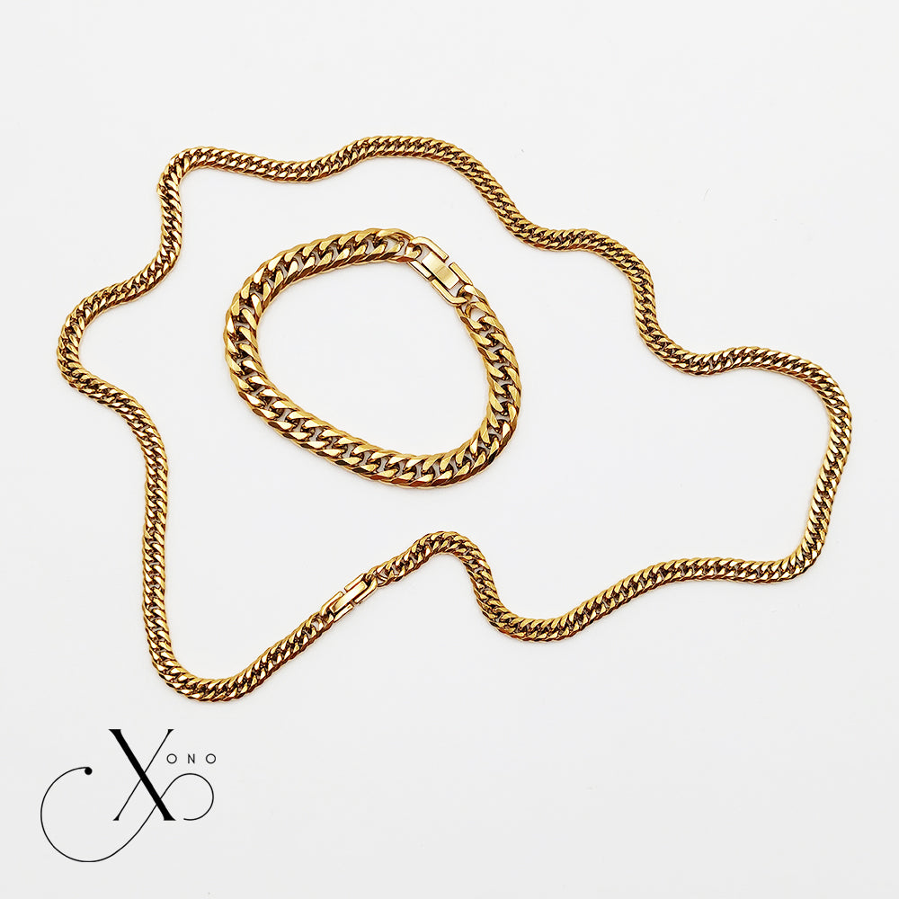 Japan Cut Necklace & Bracelet Set with Clip Lock