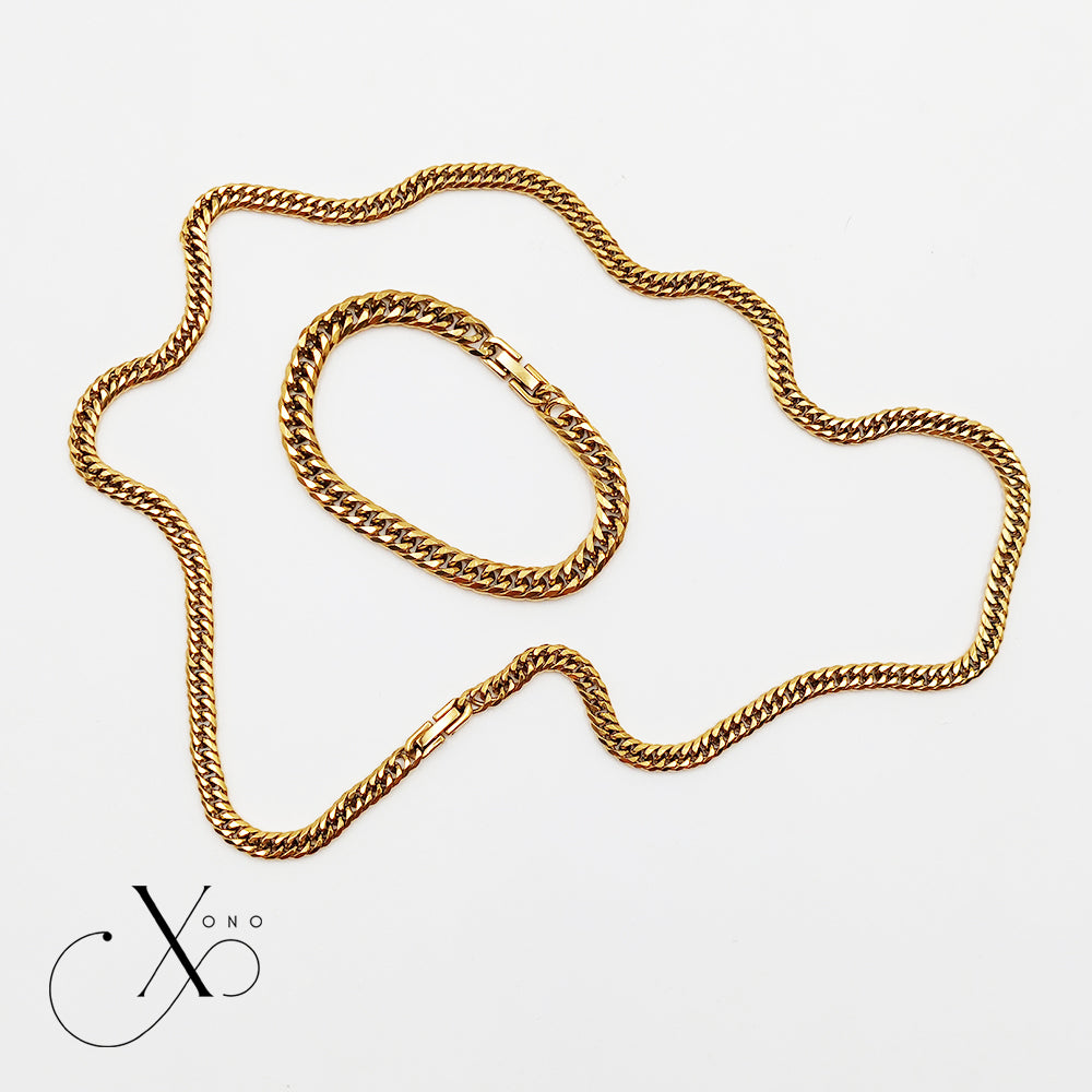 Japan Cut Necklace & Bracelet Set with Clip Lock