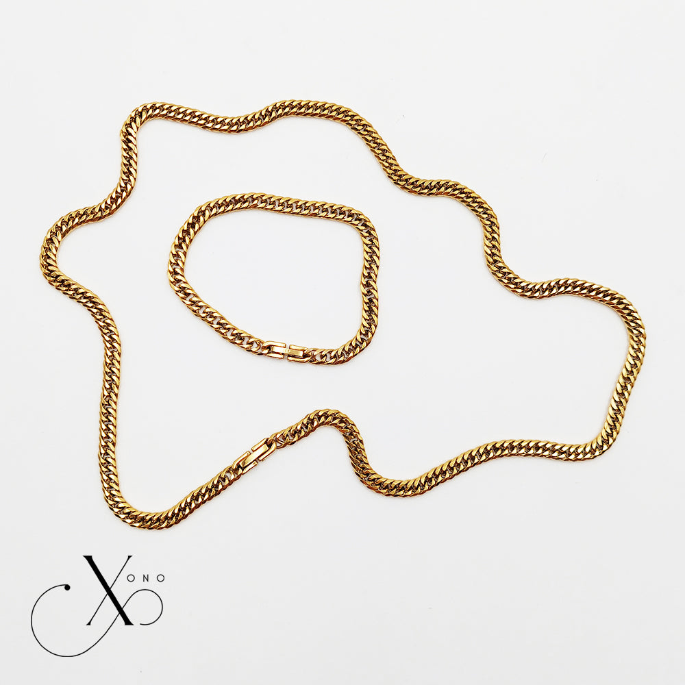 Japan Cut Necklace & Bracelet Set with Clip Lock