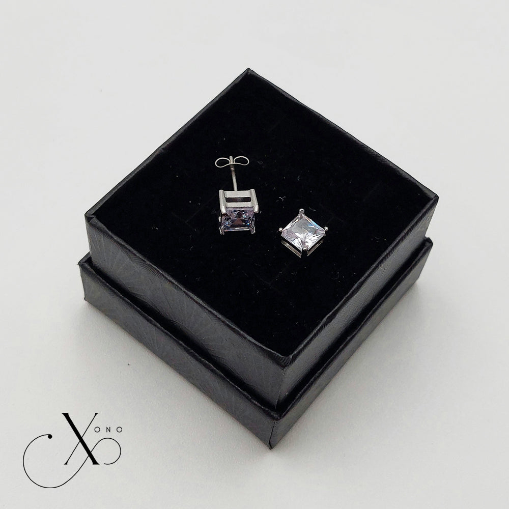 Silver Iced Stud Earrings