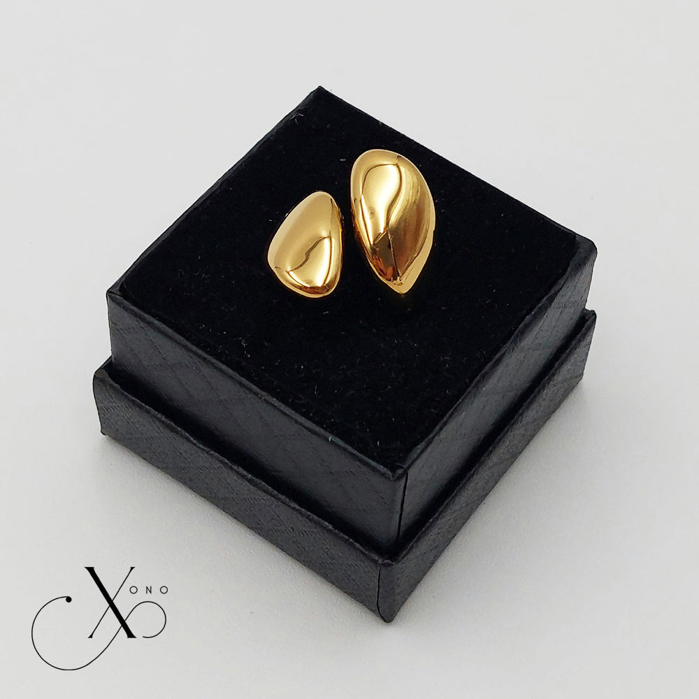 Water Droplet Gold Open Ring