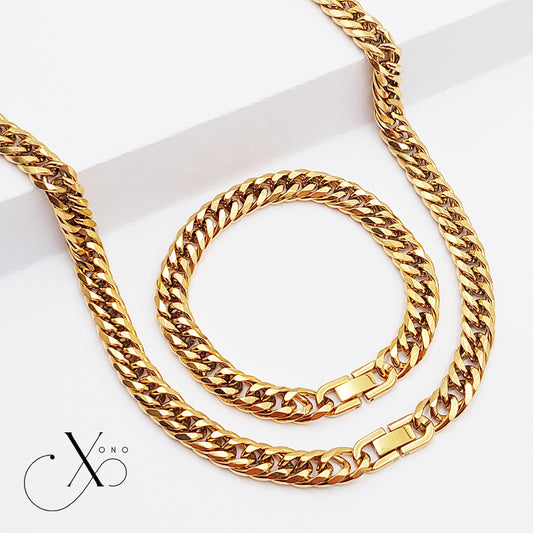 Japan Cut Necklace & Bracelet Set with Clip Lock