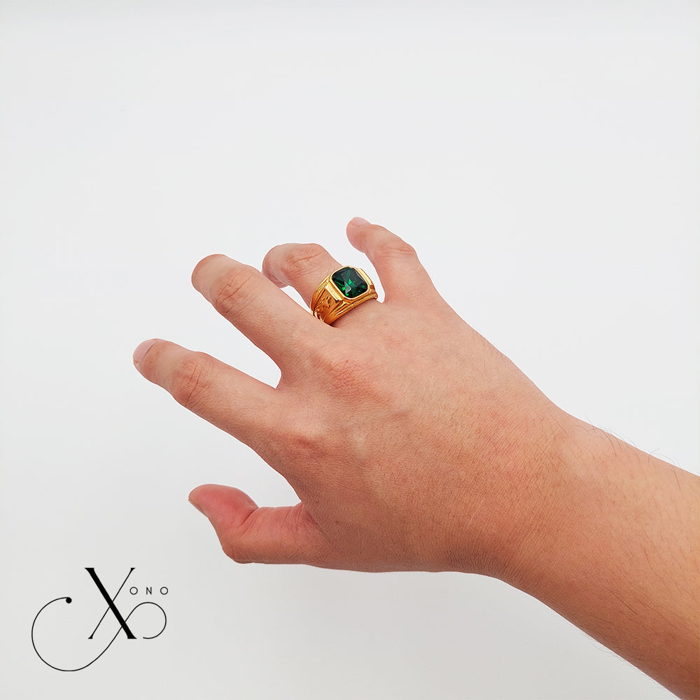 Green Zircon Gold Ring