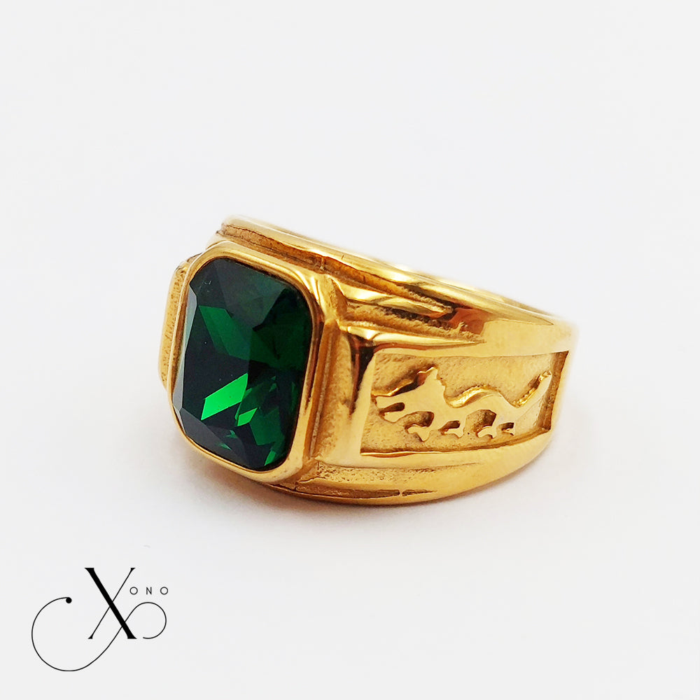 Green Zircon Gold Ring