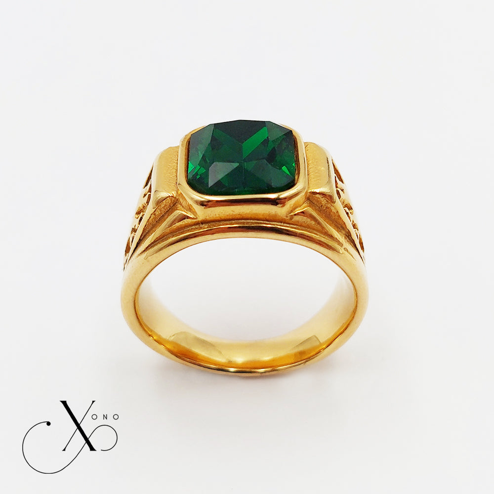 Green Zircon Gold Ring
