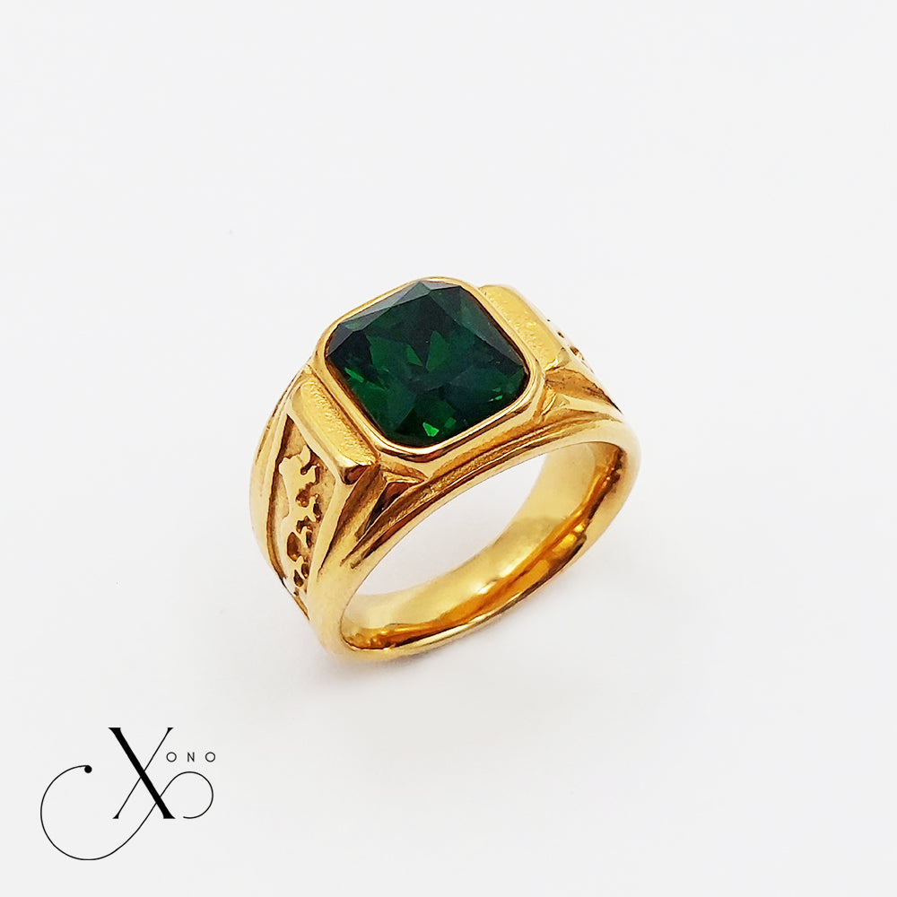 Green Zircon Gold Ring