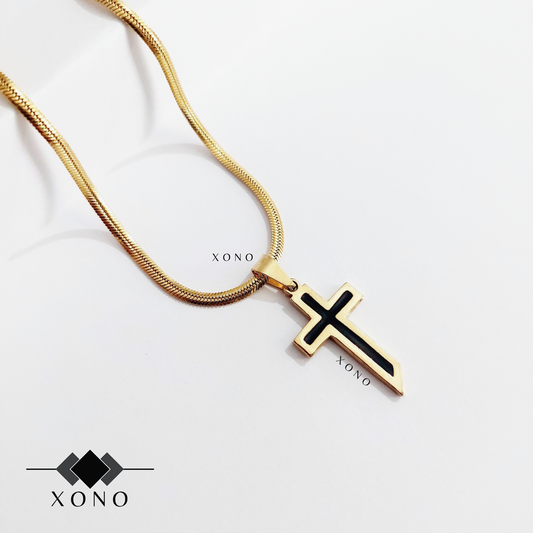 Black Gold Cross Necklace