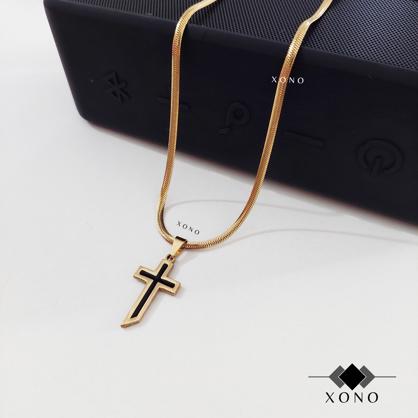 Black Gold Cross Necklace