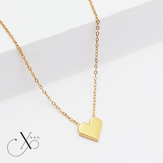 2 Way Red Gold Heart Necklace