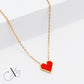 2 Way Red Gold Heart Necklace