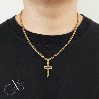 Black Gold Cross Necklace