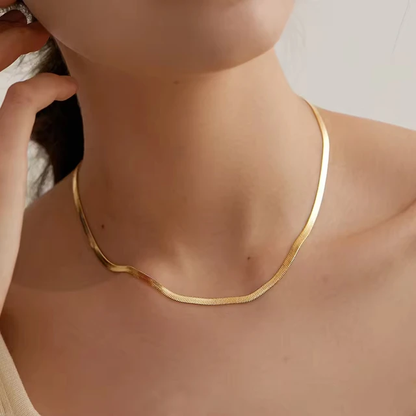 Flat Snake Necklace & Bracelet Set