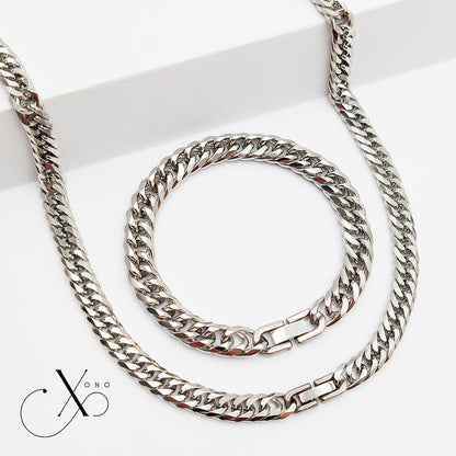 Japan Cut Necklace & Bracelet Set with Clip Lock