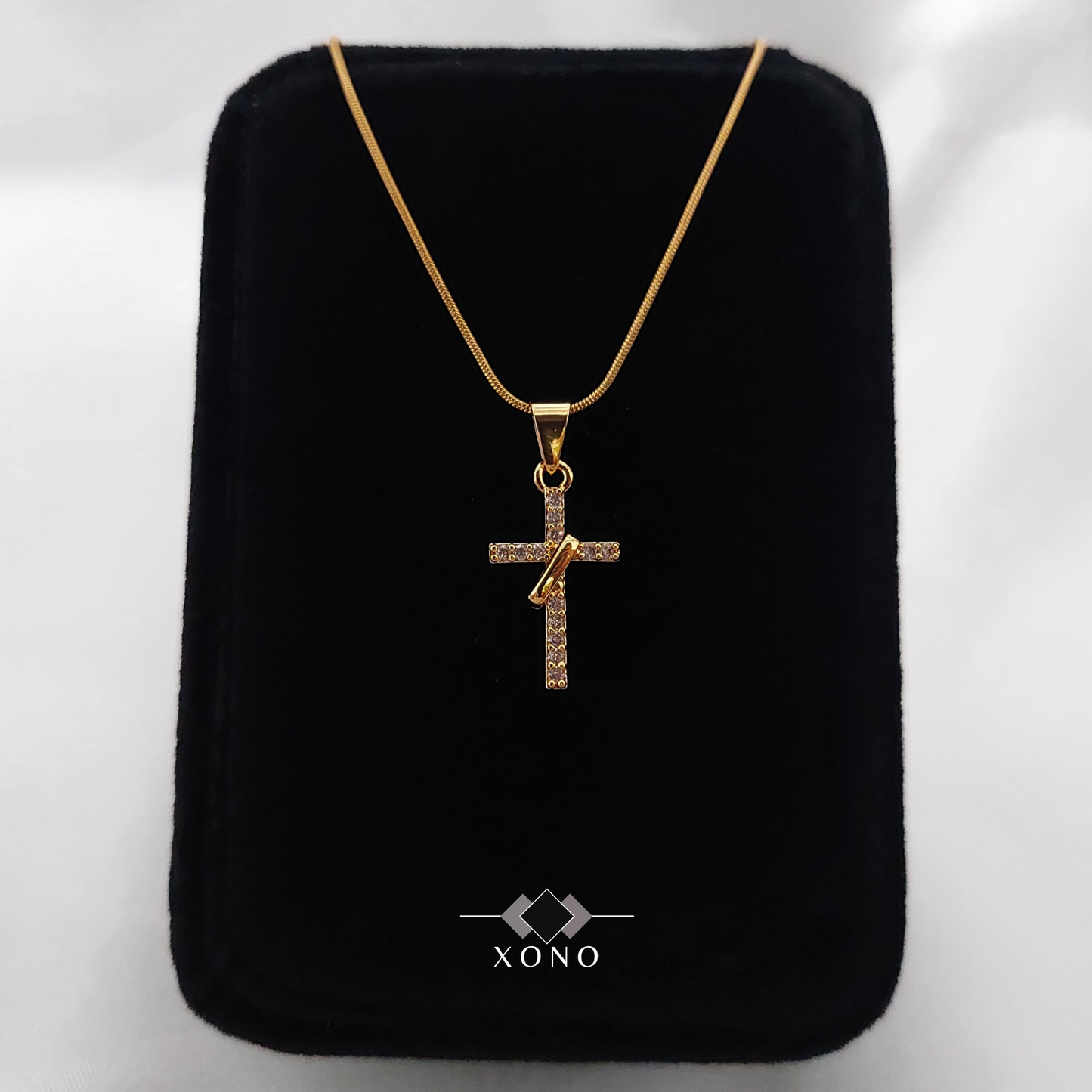 Small Eternity Iced Cross Necklace