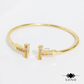 Iced Open Gold Bangle