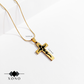 Black Detailed Cross Necklace