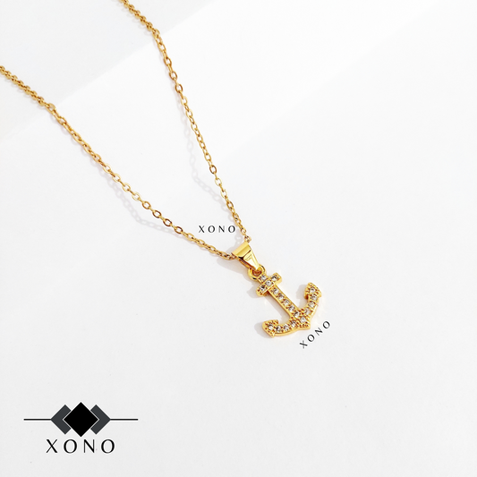 Iced Anchor Necklace