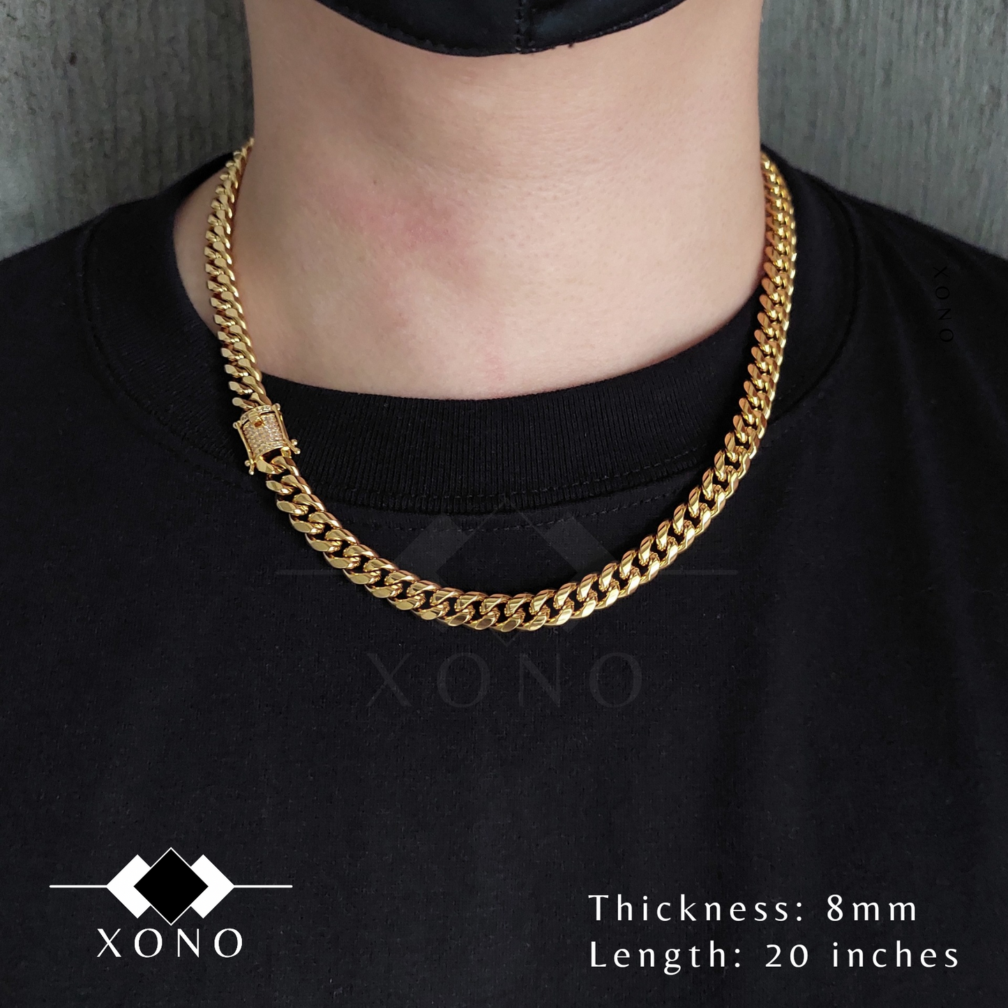 Miami Curb Necklace with Iced Out Triple Lock