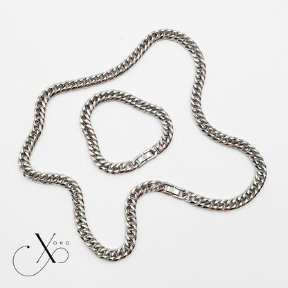 Japan Cut Necklace & Bracelet Set with Clip Lock