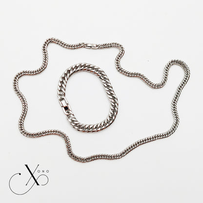 Japan Cut Necklace & Bracelet Set with Clip Lock