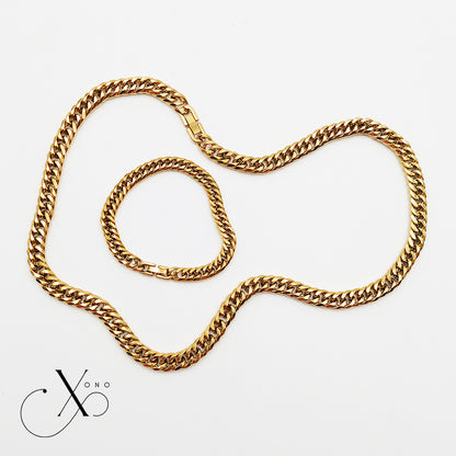 Japan Cut Necklace & Bracelet Set with Clip Lock