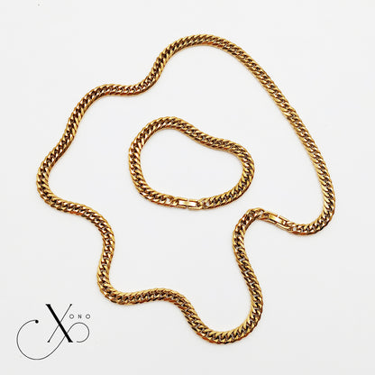 Japan Cut Necklace & Bracelet Set with Clip Lock